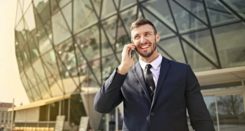 businessman on the call