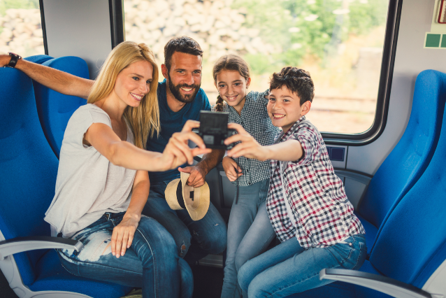 family on the train rodina ve vlaku