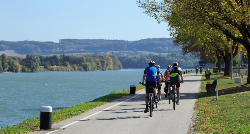 cyklistika poblíž řeky cycling near danube