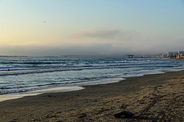 Mamaia beach, pláž Černé moře, Rumunsko
